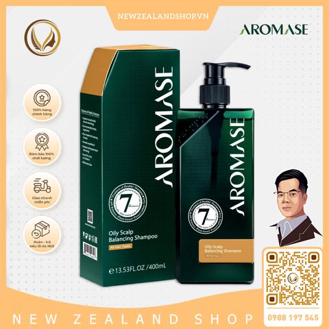 Dầu gội trị gàu, giảm dầu nhờn viêm da đầu và ngăn bết tóc AROMASE Oily Scalp Balancing Shampoo 400ml