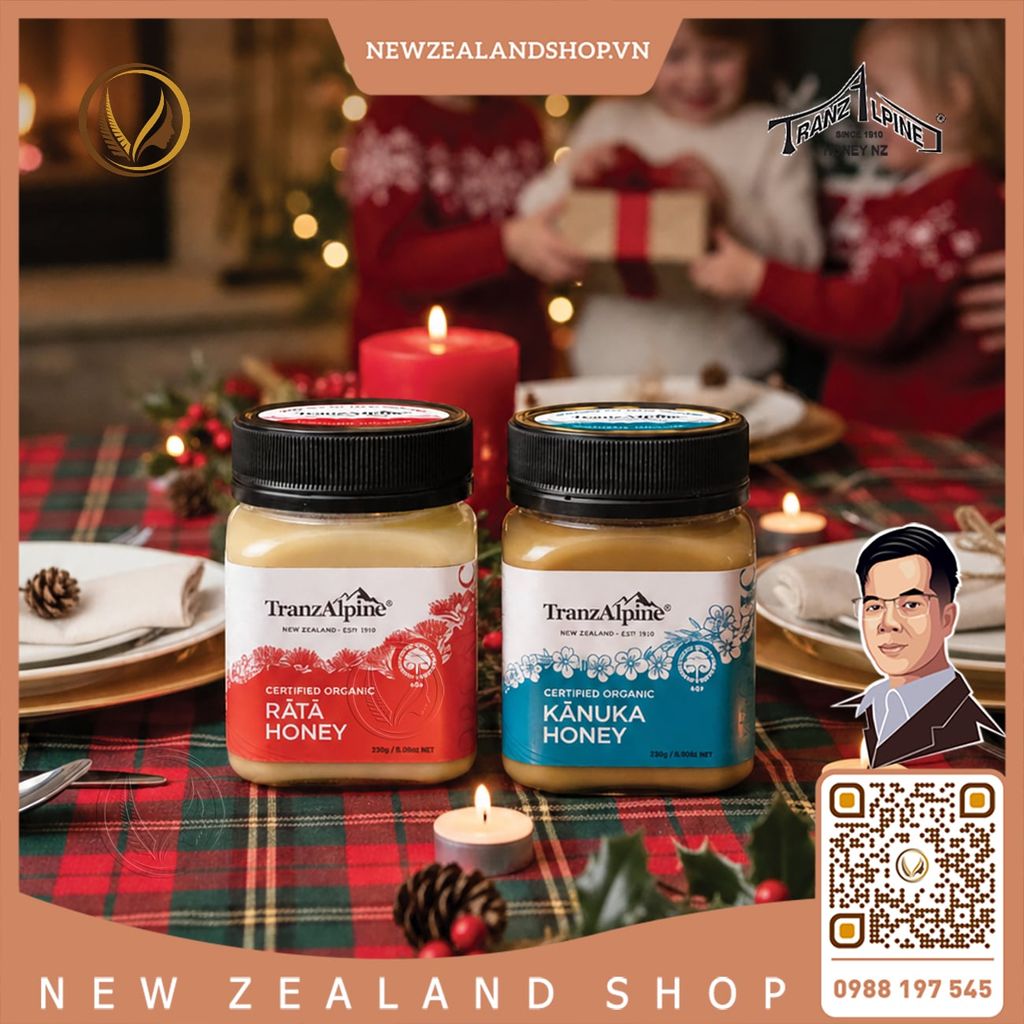 Mật ong Rata hữu cơ nguyên chất TranzAlpine Certified Organic Rata Honey 250g