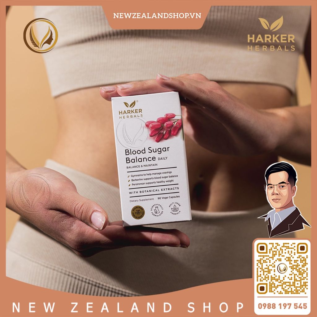 Viên uống cân bằng lượng đường trong máu Harker Herbals Blood Sugar Balance 90 viên