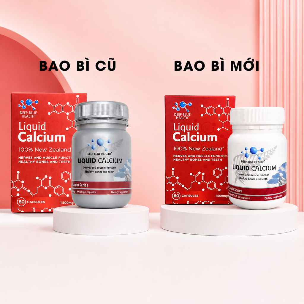 Viên uống bổ sung Canxi và Vitamin D Deep Blue Health Liquid Calcium 60 viên