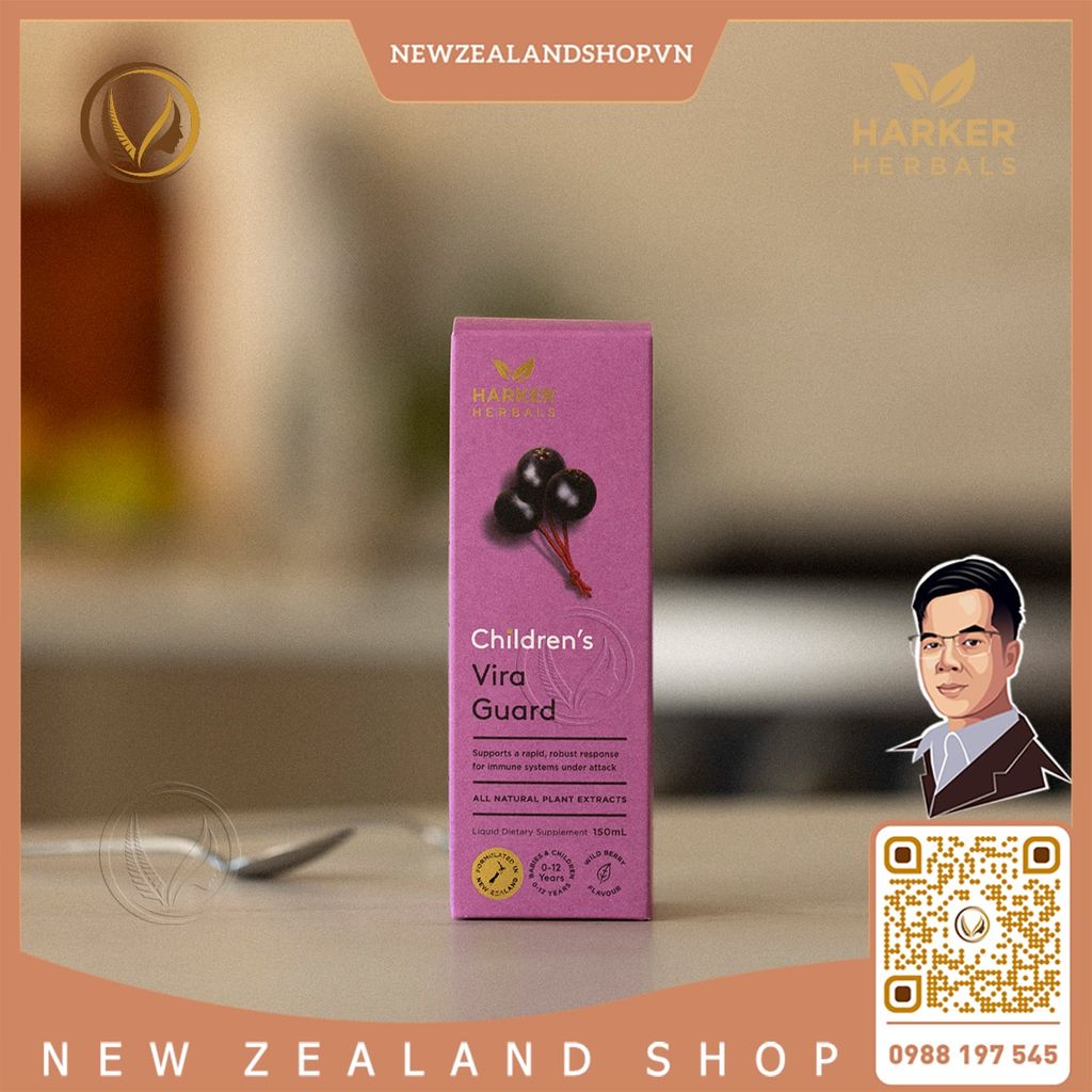 Siro tăng sức đề kháng & giảm ốm vặt cho bé Harker Herbals Children’s Vira Guard 100ml