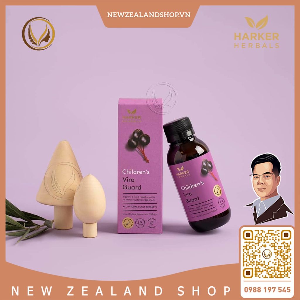 Siro tăng sức đề kháng & giảm ốm vặt cho bé Harker Herbals Children’s Vira Guard 100ml