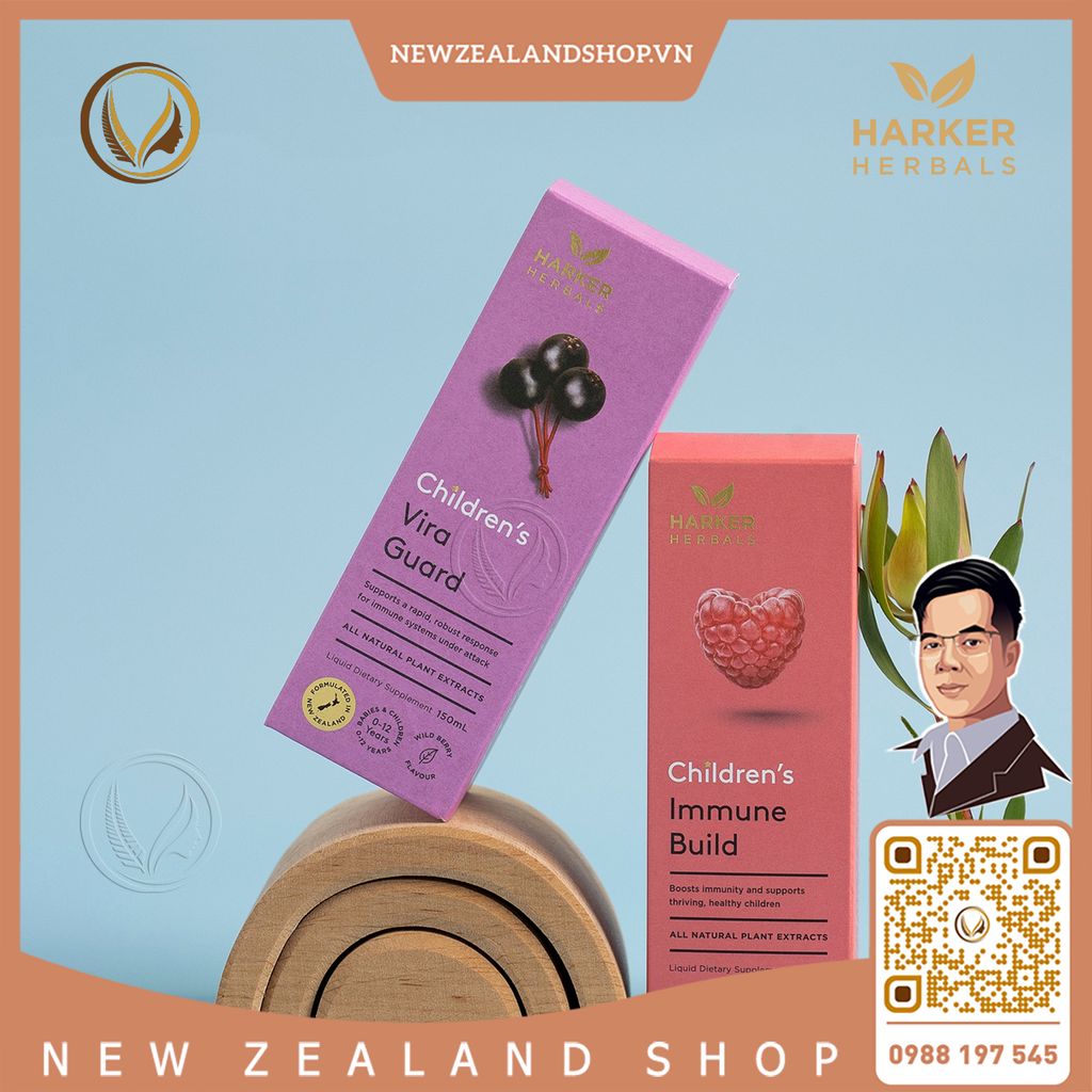 Siro tăng sức đề kháng & giảm ốm vặt cho bé Harker Herbals Children’s Vira Guard 100ml