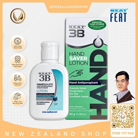 Kem dưỡng da tay giúp giảm mồ hôi tay Neat Feat Neat 3B Hand Saver Lotion 50ml