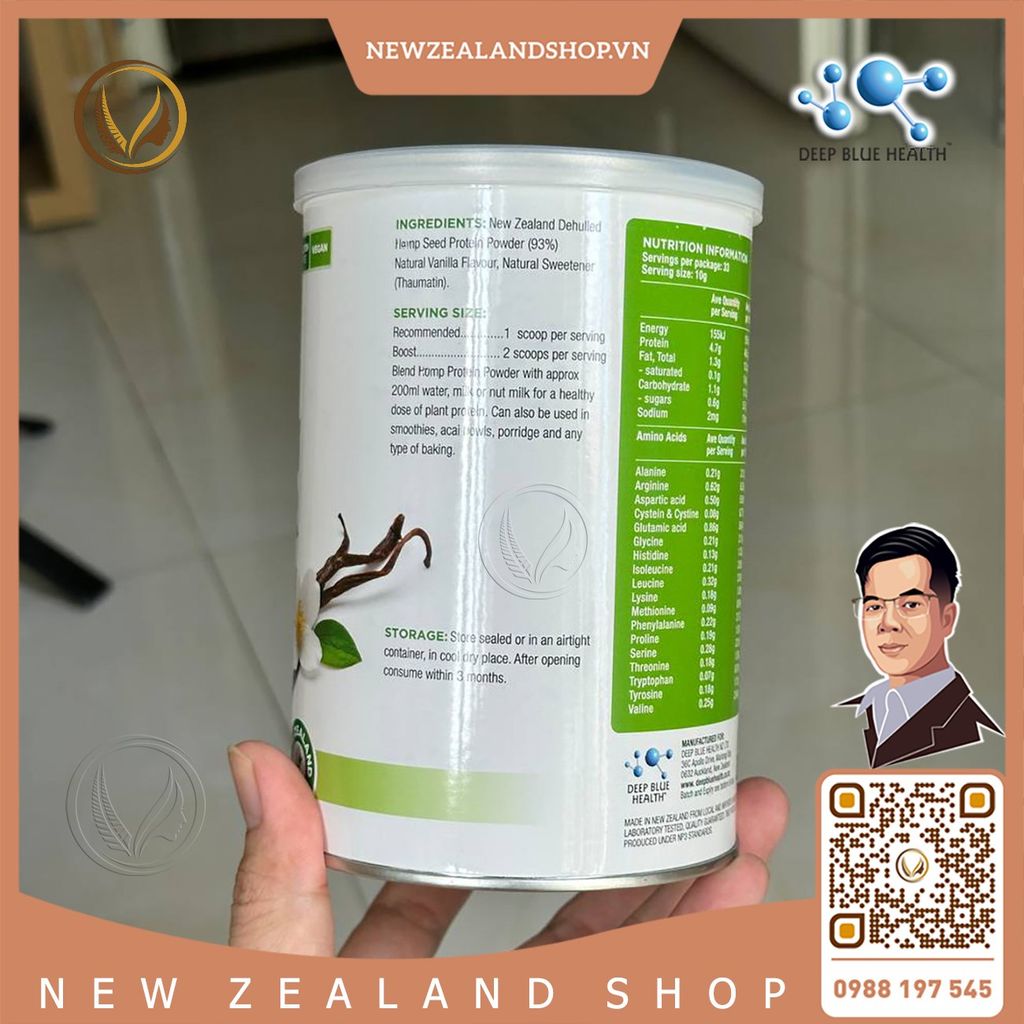 Bột đạm cây gai dầu Deep Blue Health Hemp Protein Powder 330g