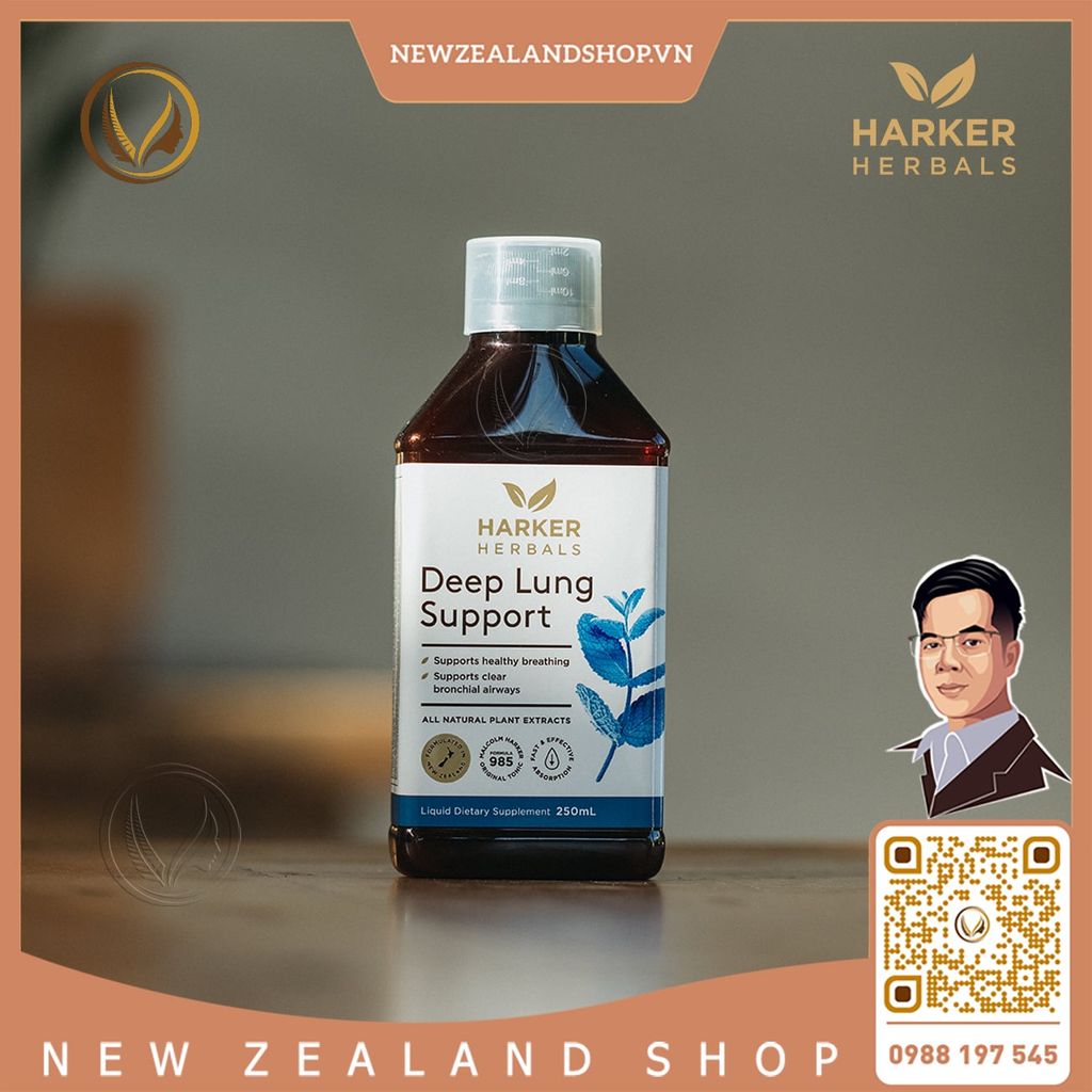 Siro giảm ho, hỗ trợ bổ phổi chuyên sâu Harker Herbals Deep Lung Support 250ml