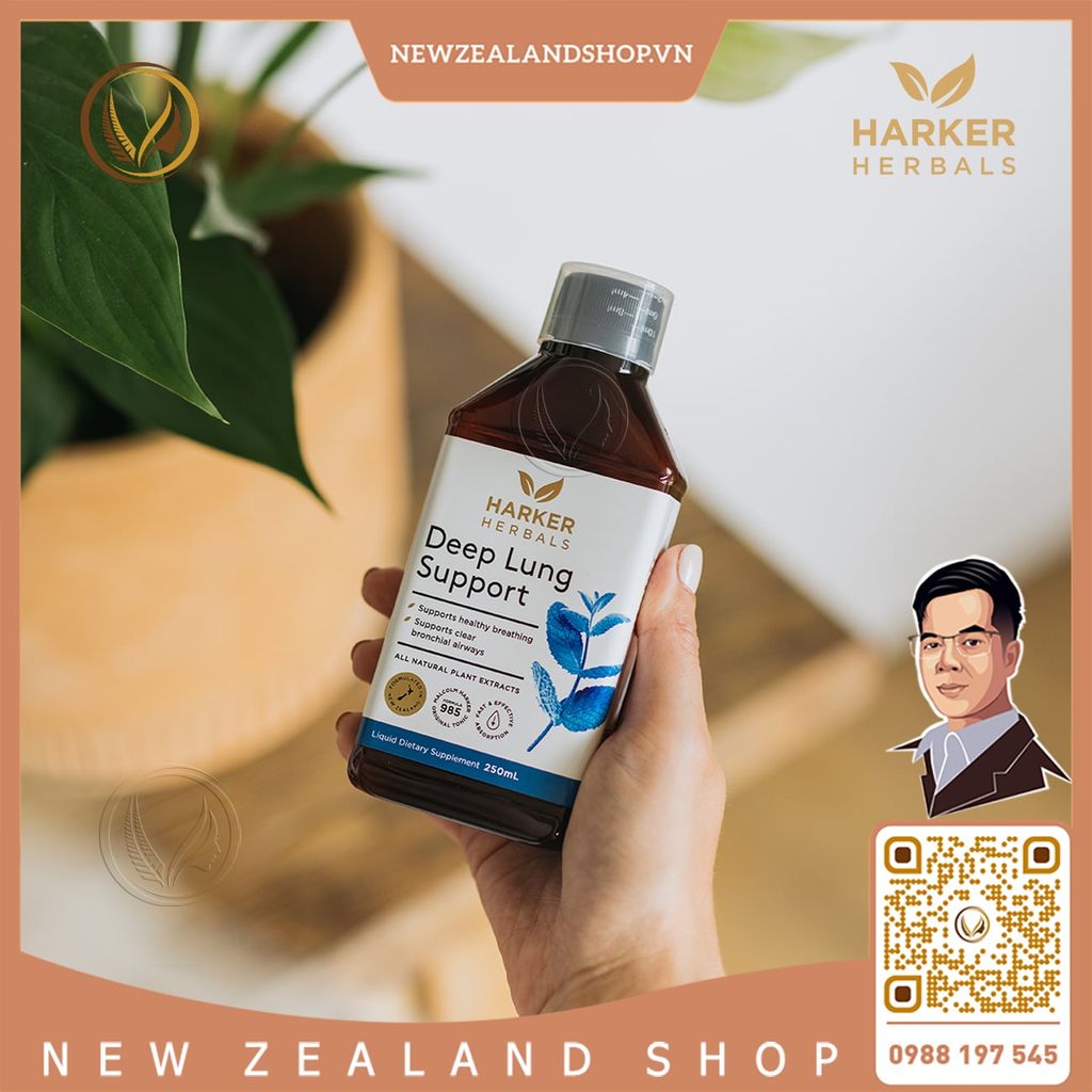 Siro giảm ho, hỗ trợ bổ phổi chuyên sâu Harker Herbals Deep Lung Support 250ml