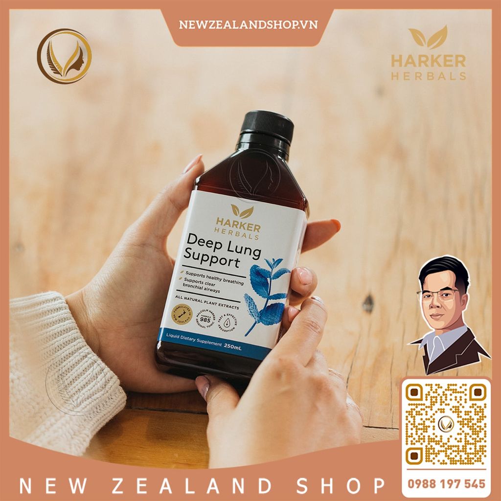 Siro giảm ho, hỗ trợ bổ phổi chuyên sâu Harker Herbals Deep Lung Support 250ml