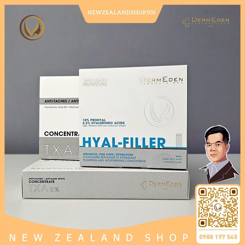 Tinh chất làm đầy nếp nhăn, căng mịn da DermEden Hyal-Filler Plumping & Moisturising Concentrate 15% 30ml