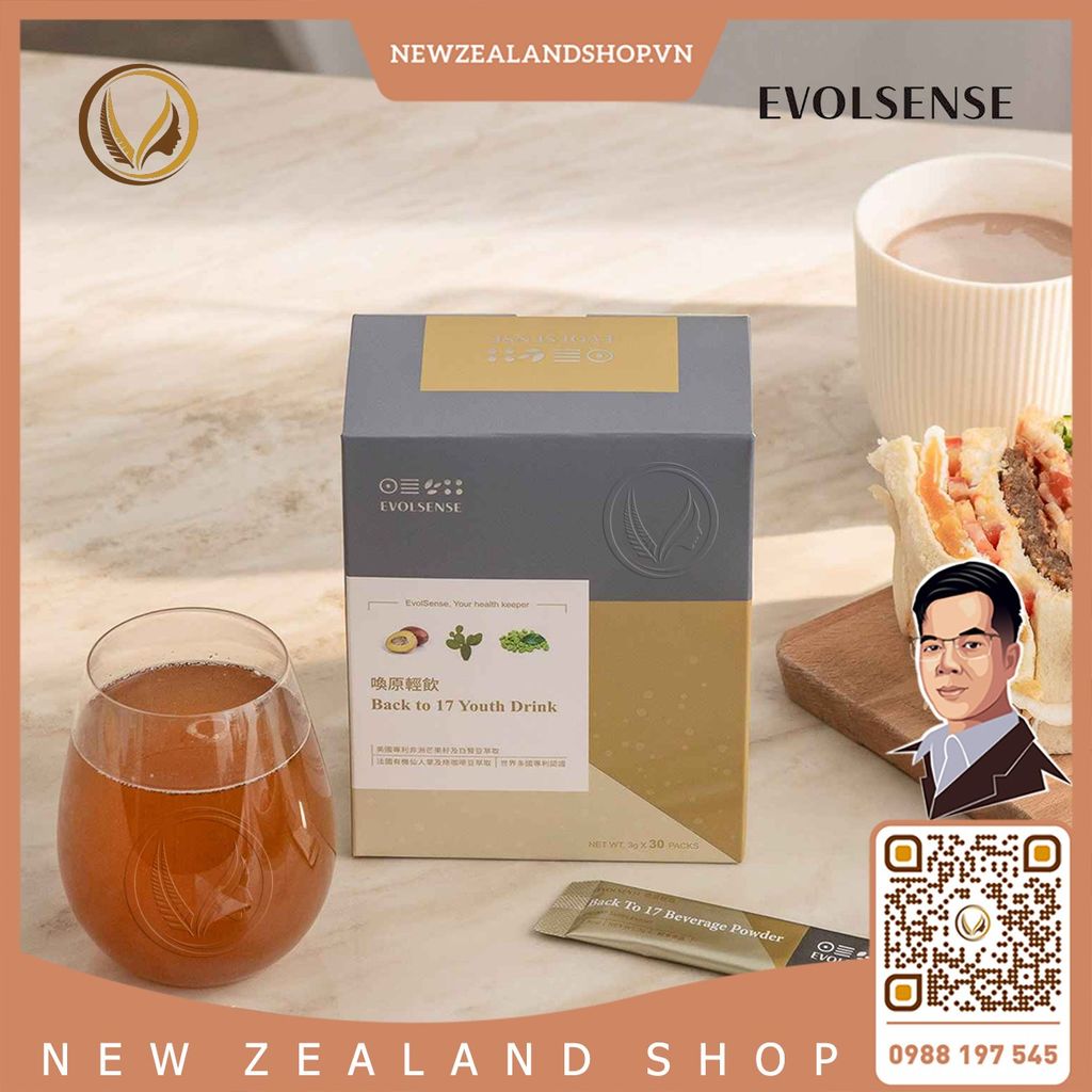 Bột enzyme giảm cân và hỗ trợ tiêu hóa Evolsense Back to 17 Youth Drink 30 gói
