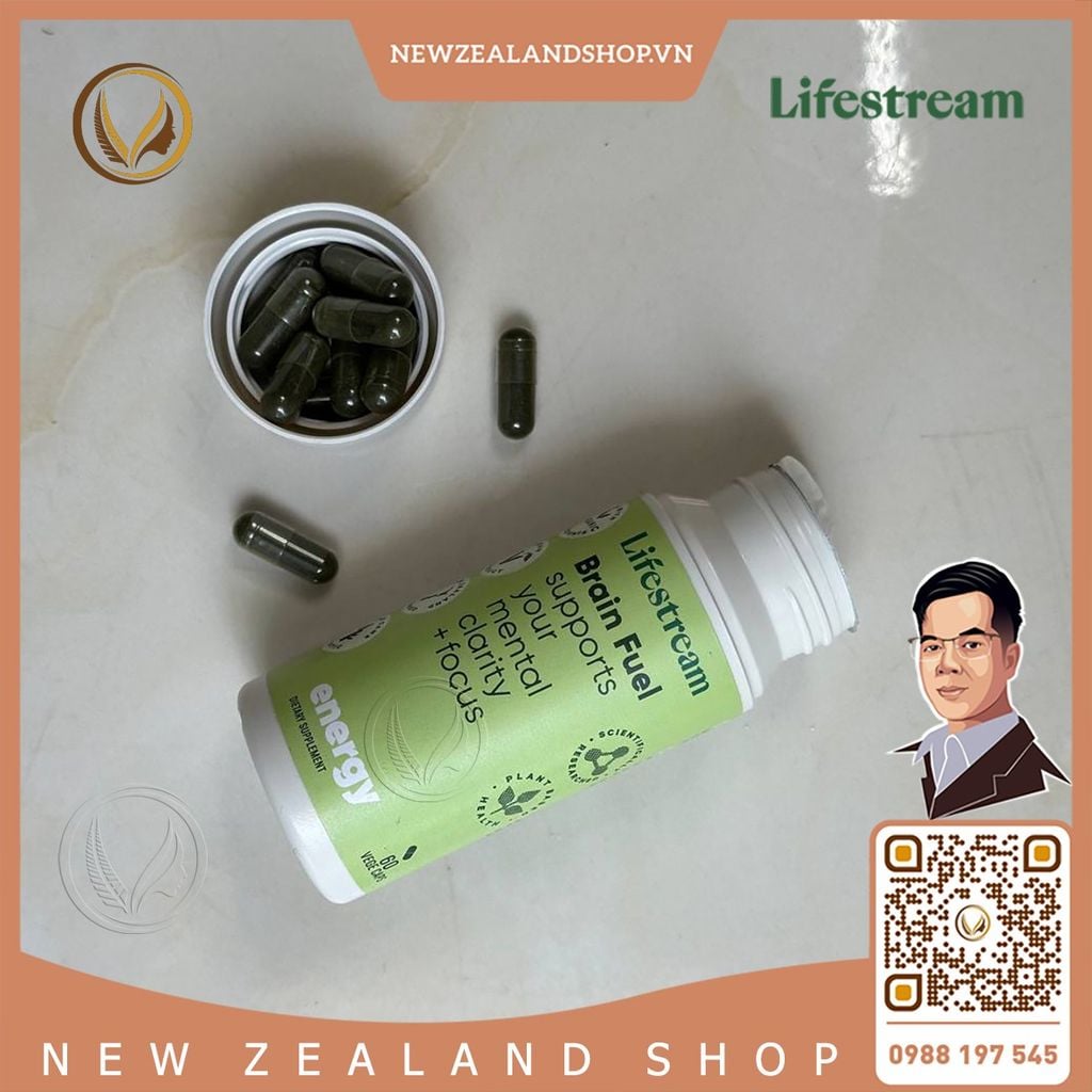 Viên uống tăng cường tập trung, tỉnh táo Lifestream Brain Fuel Nootropics 60 viên