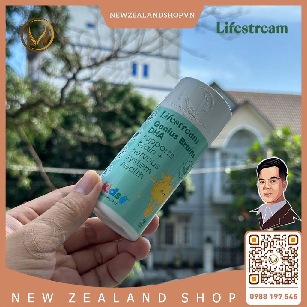 Viên uống bổ não, tăng cường trí nhớ tập trung cho trẻ em Lifestream Genius Brains DHA Kids 30 viên