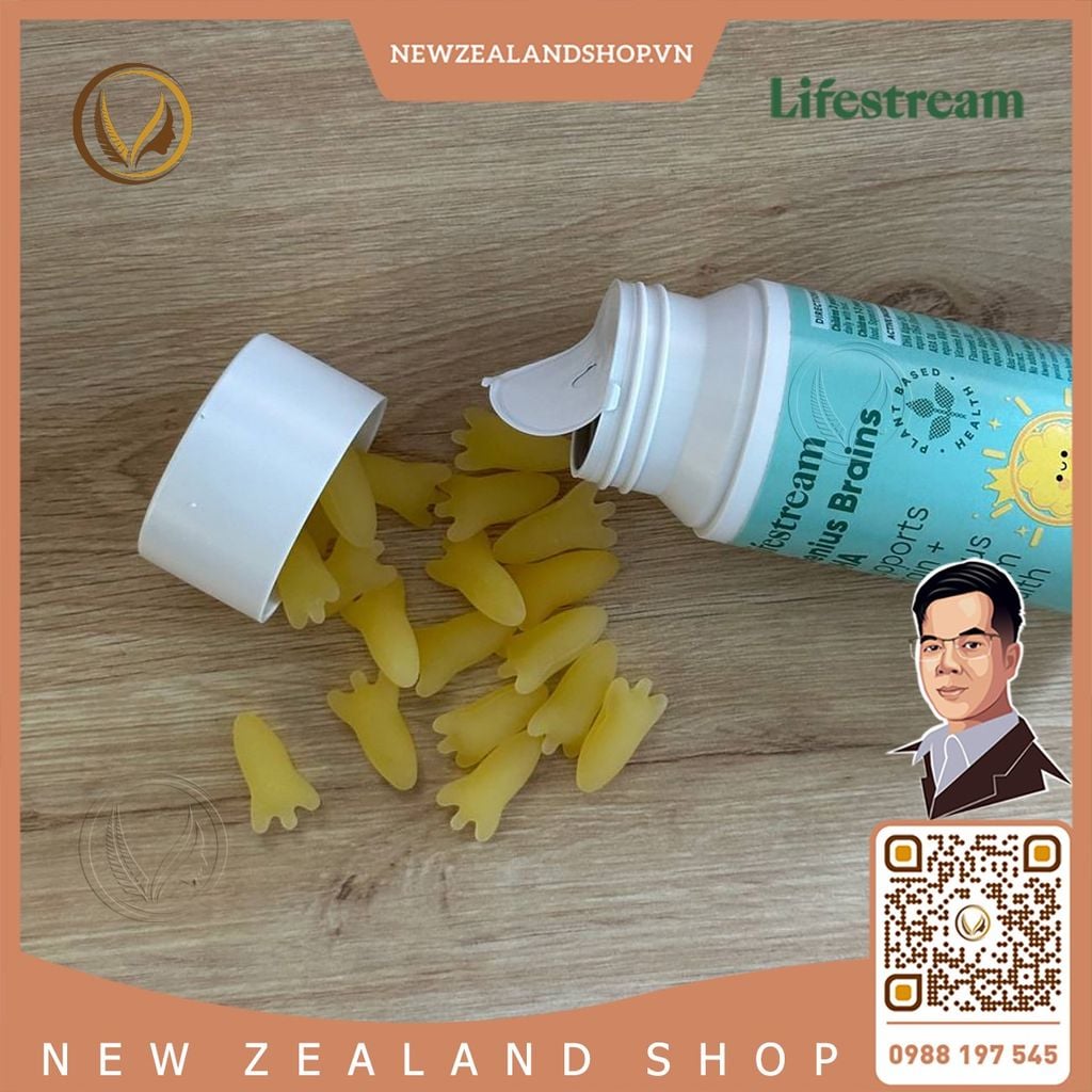 Viên uống bổ não, tăng cường trí nhớ tập trung cho trẻ em Lifestream Genius Brains DHA Kids 30 viên