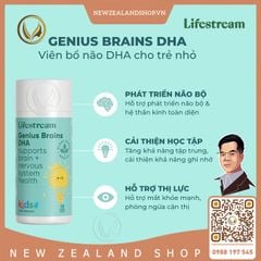 Viên uống bổ não, tăng cường trí nhớ tập trung cho trẻ em Lifestream Genius Brains DHA Kids 30 viên