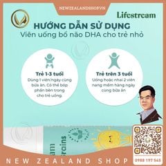 Viên uống bổ não, tăng cường trí nhớ tập trung cho trẻ em Lifestream Genius Brains DHA Kids 30 viên