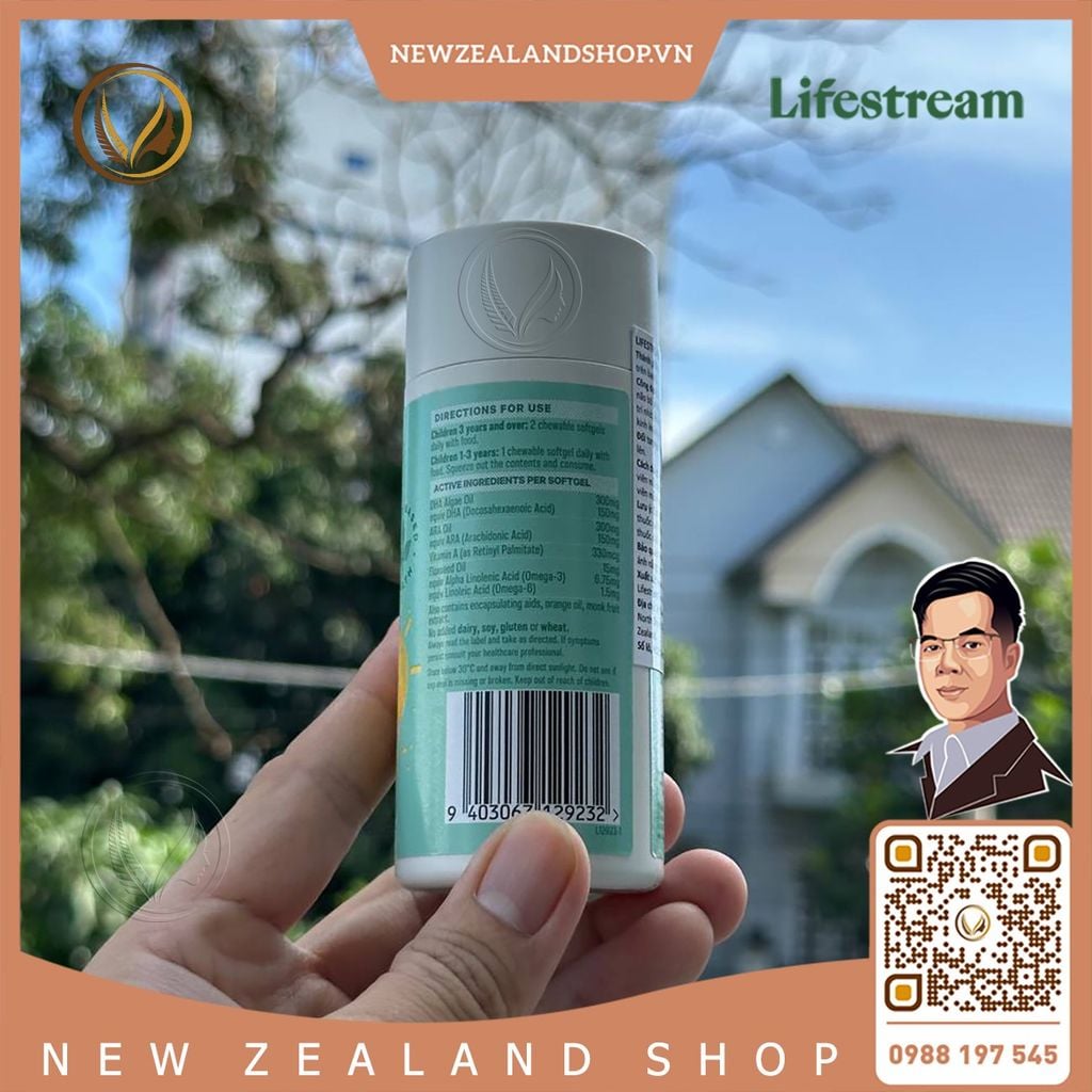 Viên uống bổ não, tăng cường trí nhớ tập trung cho trẻ em Lifestream Genius Brains DHA Kids 30 viên