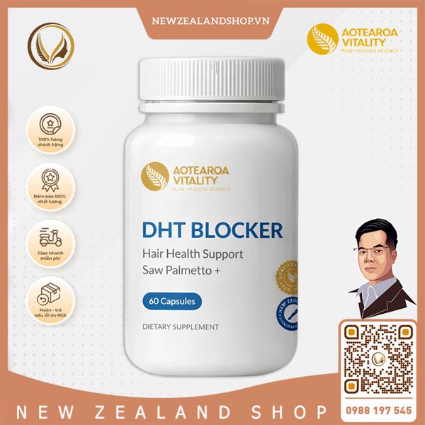 Viên uống kích thích mọc tóc nhanh, ngăn rụng tóc Aotearoa Vitality DHT Blocker 60 viên