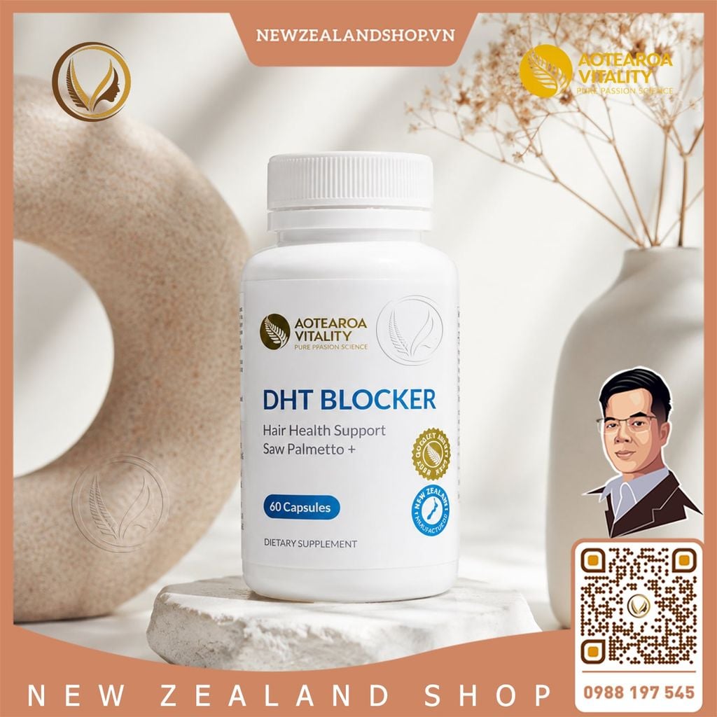 Viên uống kích thích mọc tóc nhanh, ngăn rụng tóc Aotearoa Vitality DHT Blocker 60 viên