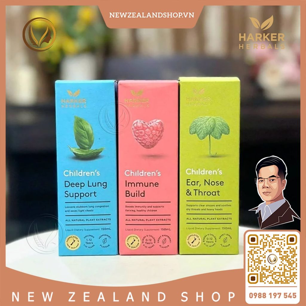 Siro bổ phổi, giảm ho chuyên sâu cho trẻ em Harker Herbals Children’s Deep Lung Support 150ml
