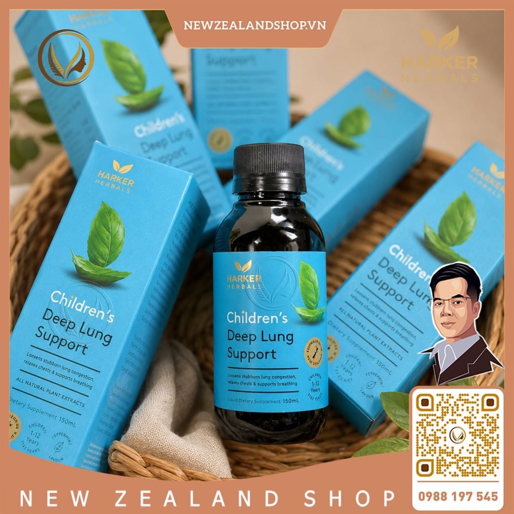 Siro bổ phổi, giảm ho chuyên sâu cho trẻ em Harker Herbals Children’s Deep Lung Support 150ml