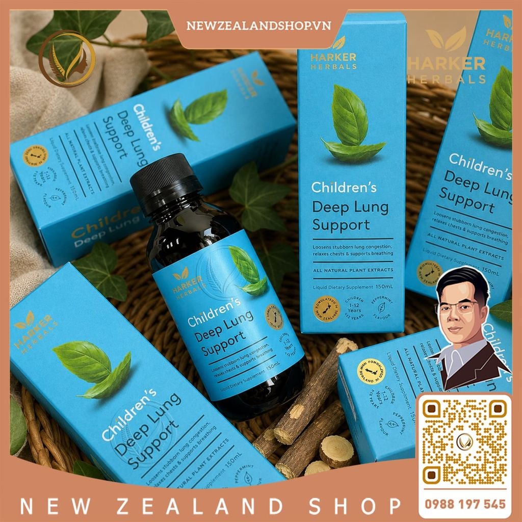 Siro bổ phổi, giảm ho chuyên sâu cho trẻ em Harker Herbals Children’s Deep Lung Support 150ml