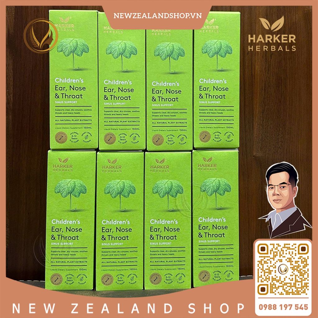 Siro giảm sổ mũi, nghẹt mũi, làm dịu Tai Mũi Họng cho bé Harker Herbals Children's Ear Nose & Throat 150ml