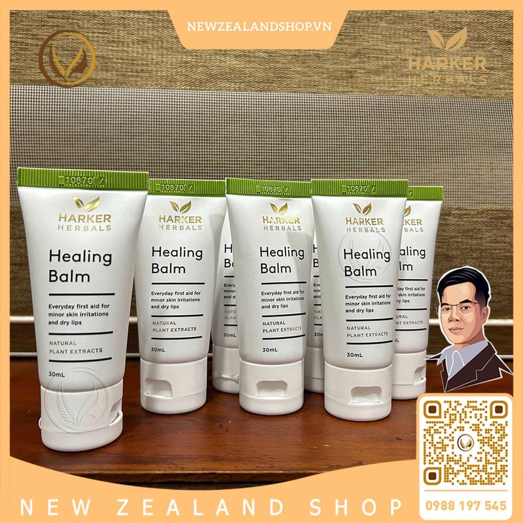 Cao xoa dịu vết thương, phục hồi da khô, môi nứt nẻ và côn trùng cắn Harker Herbals Healing Balm 30ml