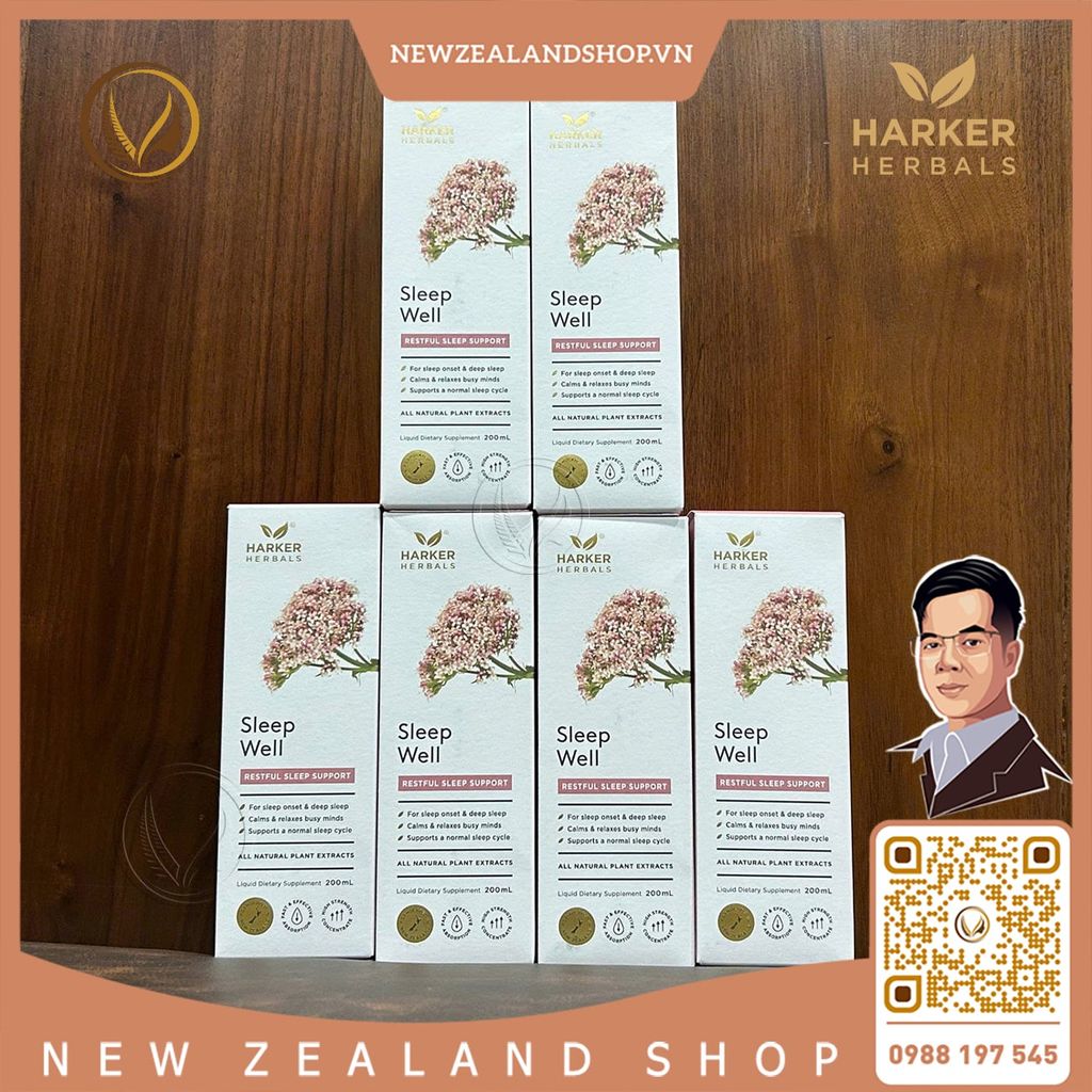 Siro ngủ ngon, hỗ trợ dễ ngủ và giúp ngủ sâu giấc Harker Herbals Sleep Well 200ml