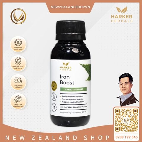 Siro bổ máu, cấp sắt cho mẹ bầu & người thiếu máu Harker Herbals Iron Boost 100ml