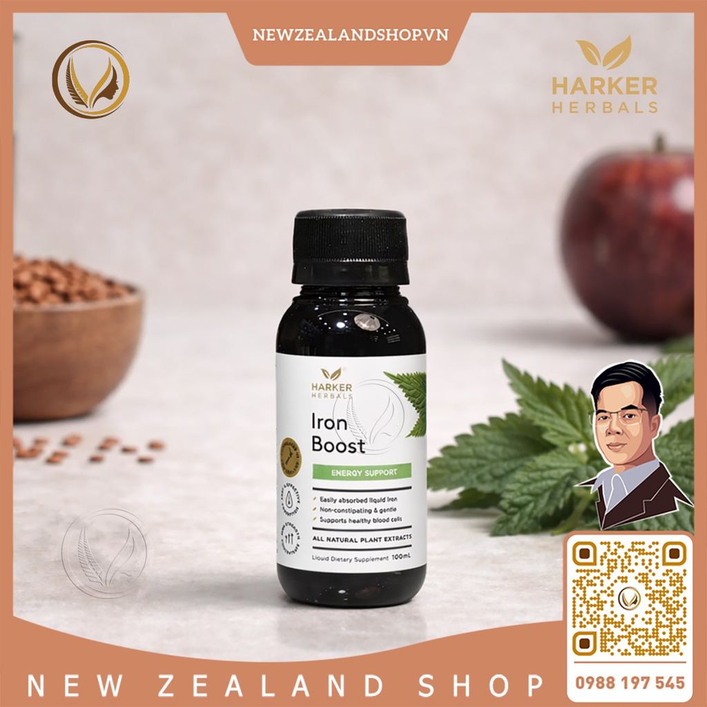 Siro bổ máu, cấp sắt cho mẹ bầu & người thiếu máu Harker Herbals Iron Boost 100ml