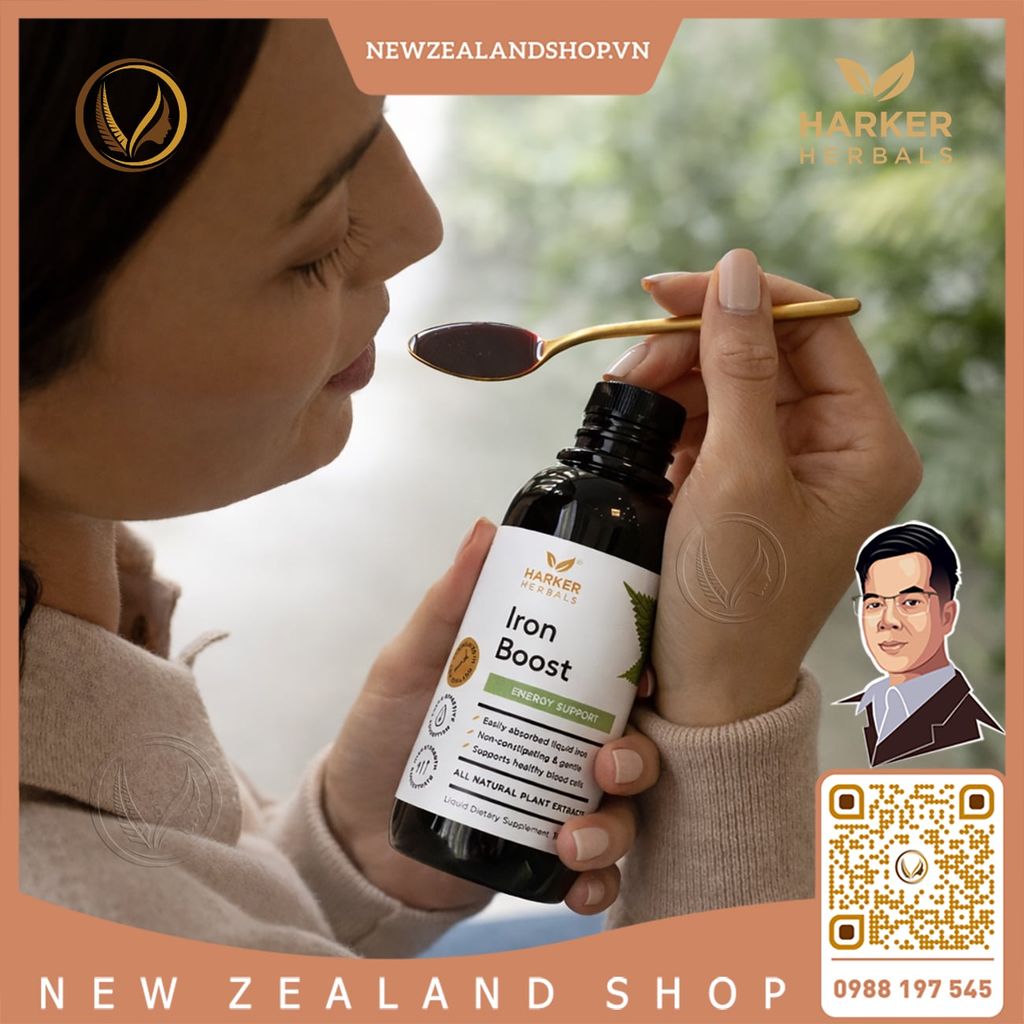 Siro bổ máu, cấp sắt cho mẹ bầu & người thiếu máu Harker Herbals Iron Boost 100ml