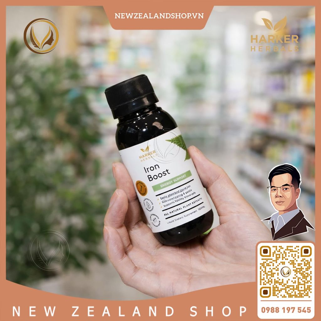 Siro bổ máu, cấp sắt cho mẹ bầu & người thiếu máu Harker Herbals Iron Boost 100ml