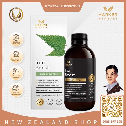 Siro bổ máu, cấp sắt cho mẹ bầu & người thiếu máu Harker Herbals Iron Boost 100ml