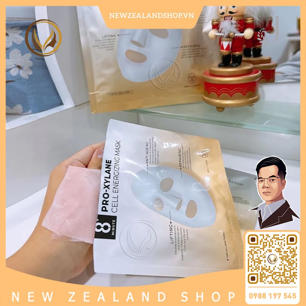 Mặt nạ trẻ hóa da, săn chắc, phục hồi da Jema Rose 8+ Minute Pro-Xylane Cell Energizing Mask 5 miếng x 25ml