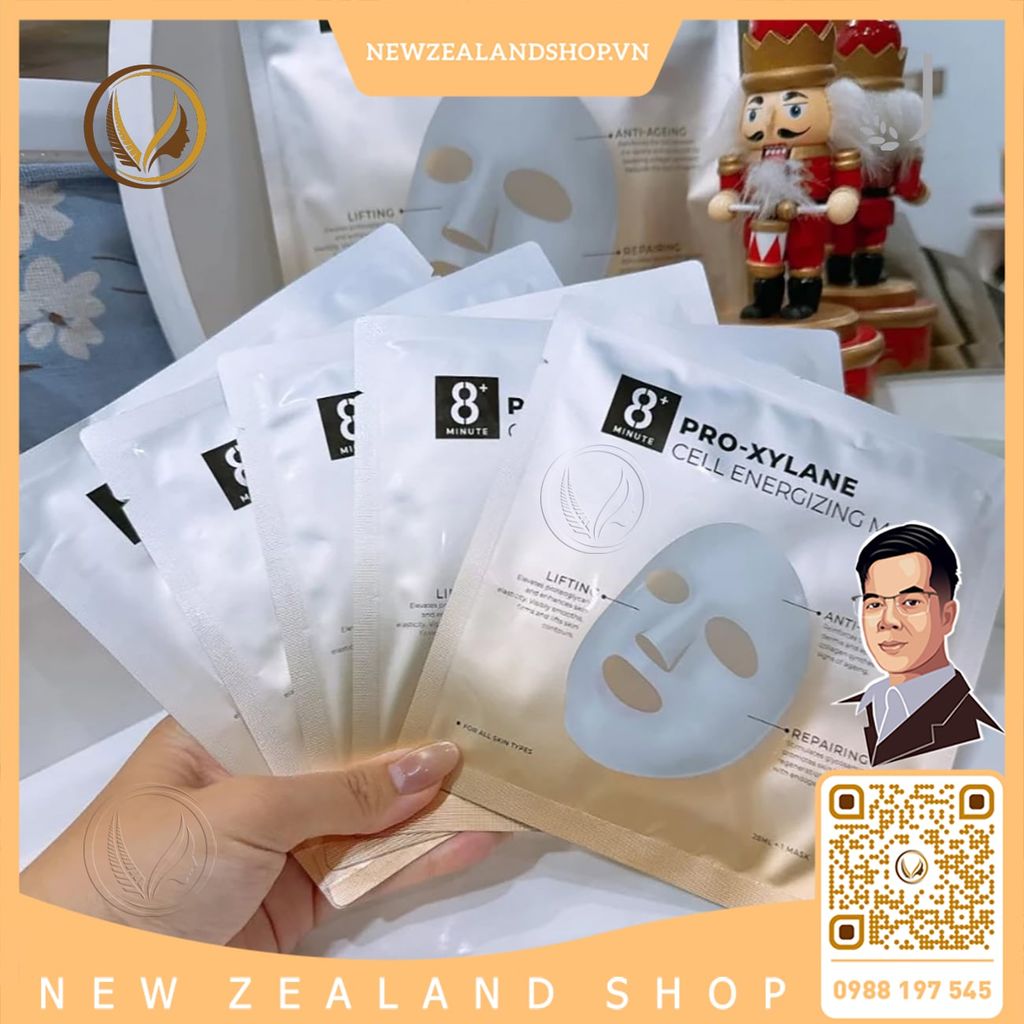 Mặt nạ trẻ hóa da, săn chắc, phục hồi da Jema Rose 8+ Minute Pro-Xylane Cell Energizing Mask 5 miếng x 25ml