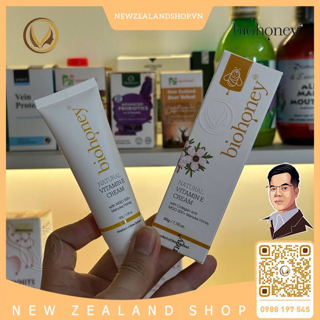 Kem bổ sung vitamin E làm đẹp da Biohoney Natural Vitamin E Cream 50g
