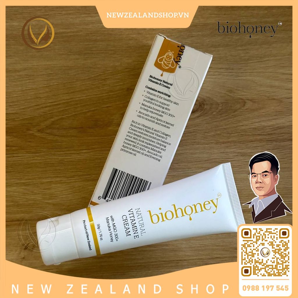 Kem bổ sung vitamin E làm đẹp da Biohoney Natural Vitamin E Cream 50g