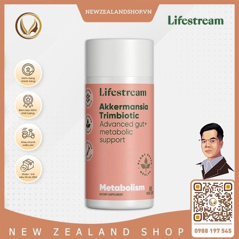 Viên uống hỗ trợ sức khỏe đường ruột và chuyển hóa Lifestream Akkermansia Trimbiotic 60 viên