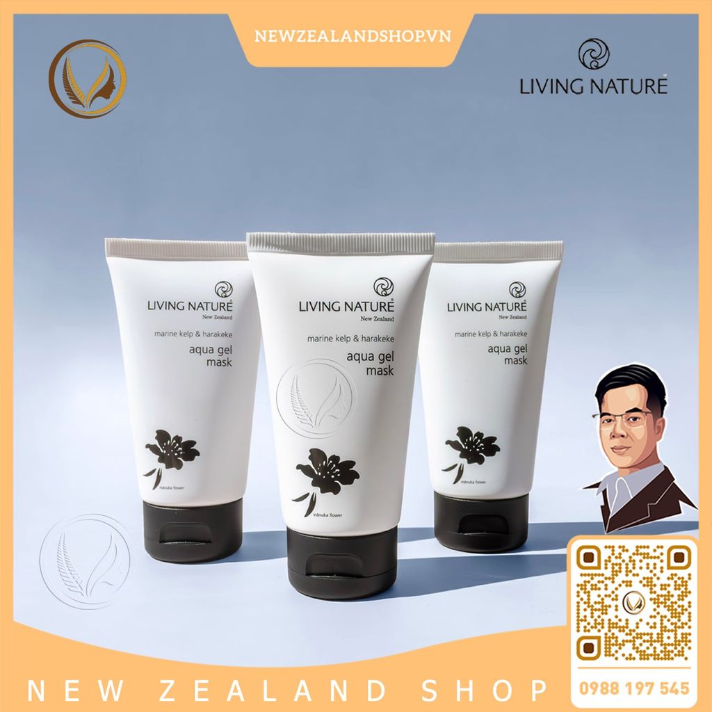 Mặt nạ gel cấp ẩm sâu, phục hồi và làm da căng mọng Living Nature Aqua Gel Mask 75ml