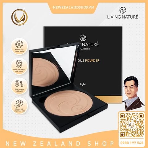 Phấn phủ dạng nén màu sáng ánh nhũ Living Nature Luminous Pressed Powder - Light 13g