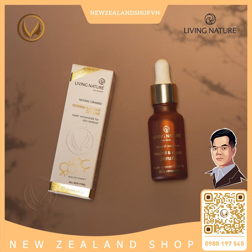 Serum phục hồi và tái tạo da chuyên sâu Living Nature Rewind & Repair Serum 18ml