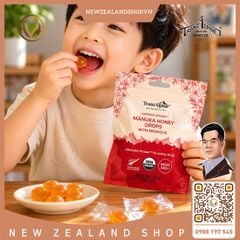 Kẹo ngậm mật ong Manuka hữu cơ MGO550+ với keo ong TranzAlpine Organic Manuka Honey Drops with Propolis 25 viên