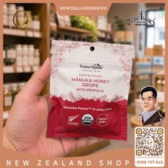 Kẹo ngậm mật ong Manuka hữu cơ MGO550+ với keo ong TranzAlpine Organic Manuka Honey Drops with Propolis 25 viên