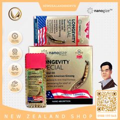 Dầu gió tinh dầu Nhân Sâm Mỹ Nanogize Longevity Special Essential Oil American Ginseng 21ml