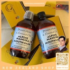 Nước súc miệng mật ong manuka Nelson Honey Alpine Manuka Mouthwash 500ml
