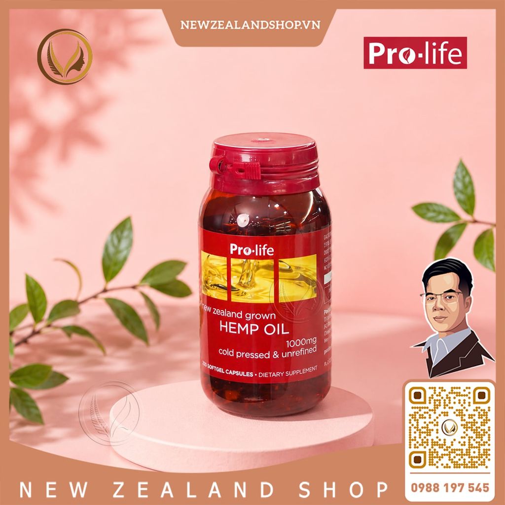 Viên uống tinh dầu hạt gai dầu bổ sung Omega 3-6-9 Pro-Life Hemp Oil 200 viên