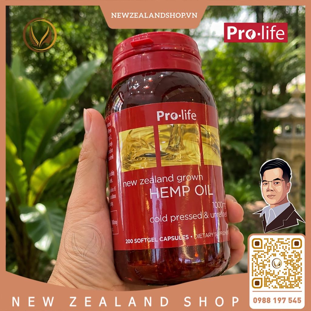 Viên uống tinh dầu hạt gai dầu bổ sung Omega 3-6-9 Pro-Life Hemp Oil 200 viên