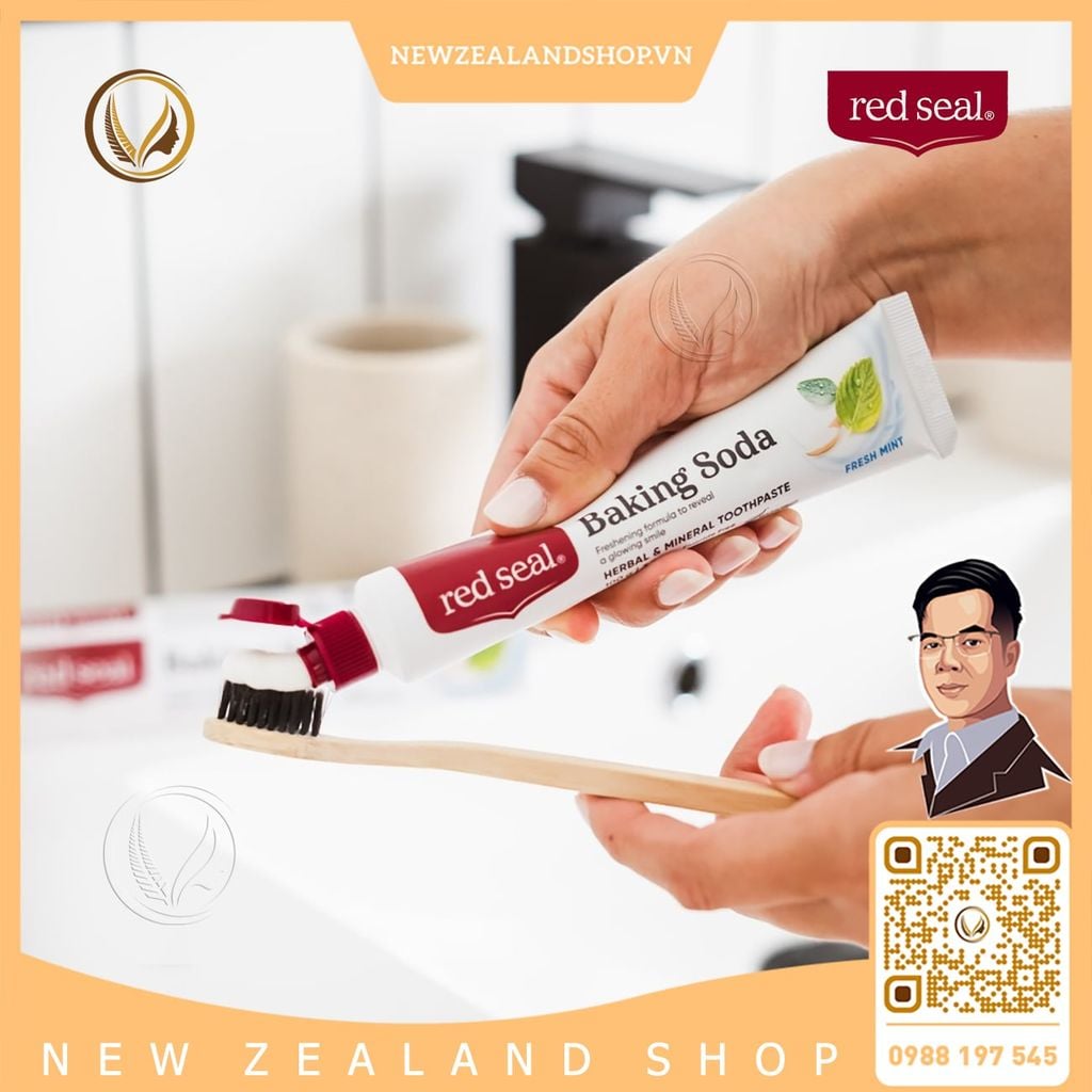 Kem đánh răng baking soda và bạc hà tươi mát Red Seal Baking Soda Toothpaste Fresh Mint 100g