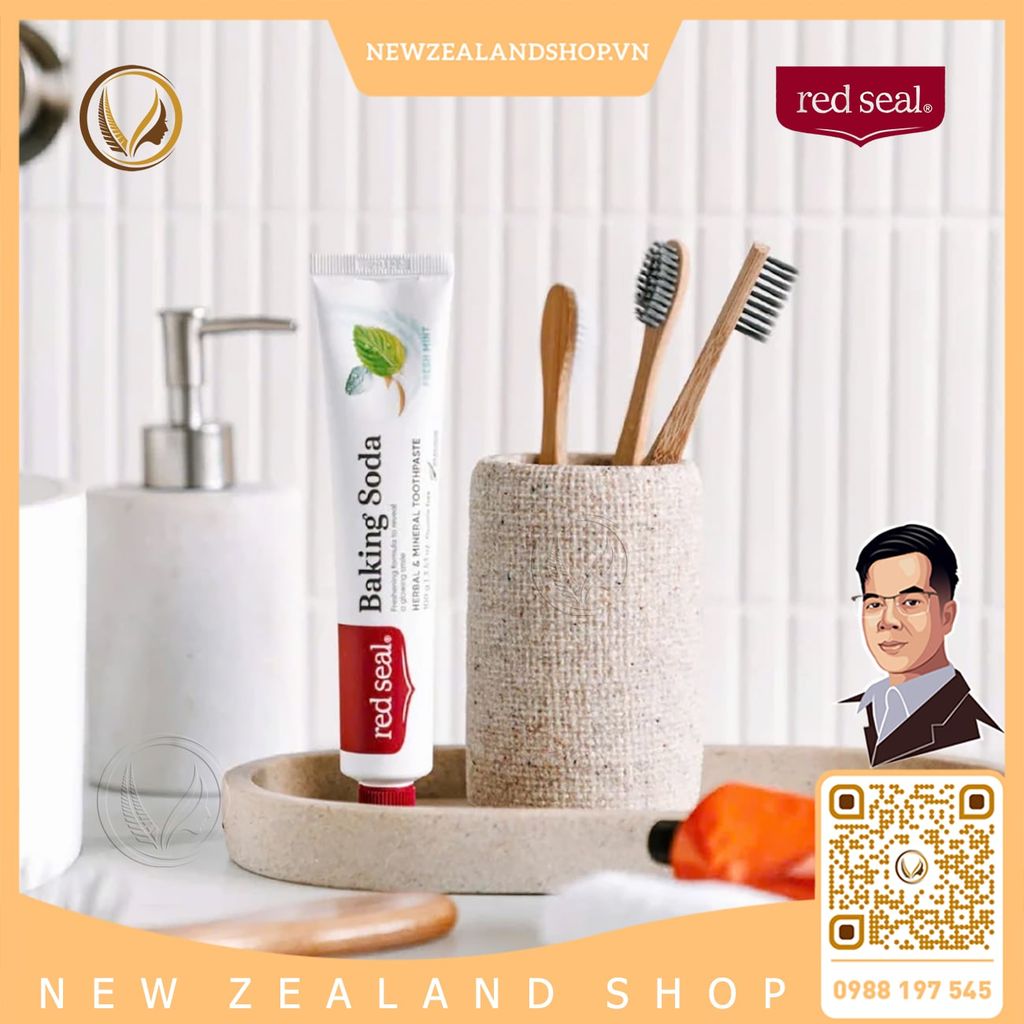 Kem đánh răng baking soda và bạc hà tươi mát Red Seal Baking Soda Toothpaste Fresh Mint 100g