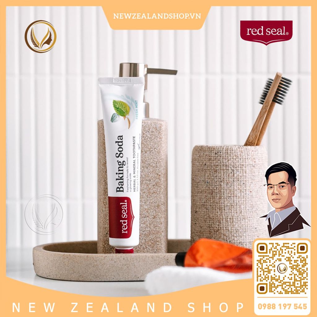 Kem đánh răng baking soda và bạc hà tươi mát Red Seal Baking Soda Toothpaste Fresh Mint 100g